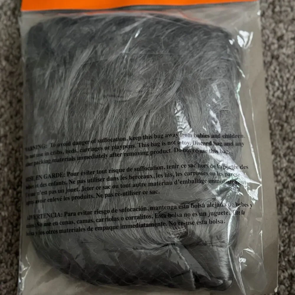 Lost Soul Adult Wig Gray Curly Braided Halloween Witch Ghost Costume One Size